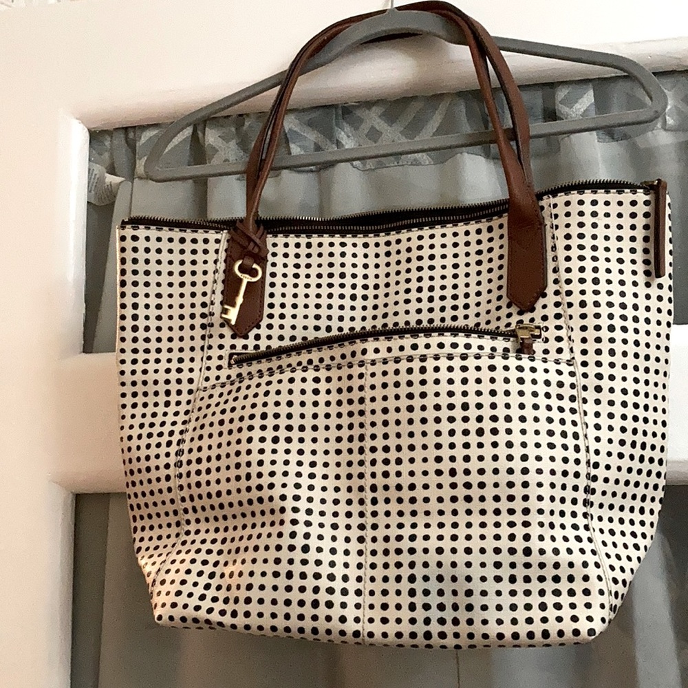Fossil poka dot purse